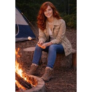 Banana Republic Jacket Women 12 Tan Khaki Lightweight Utility Safari Cinch Waist